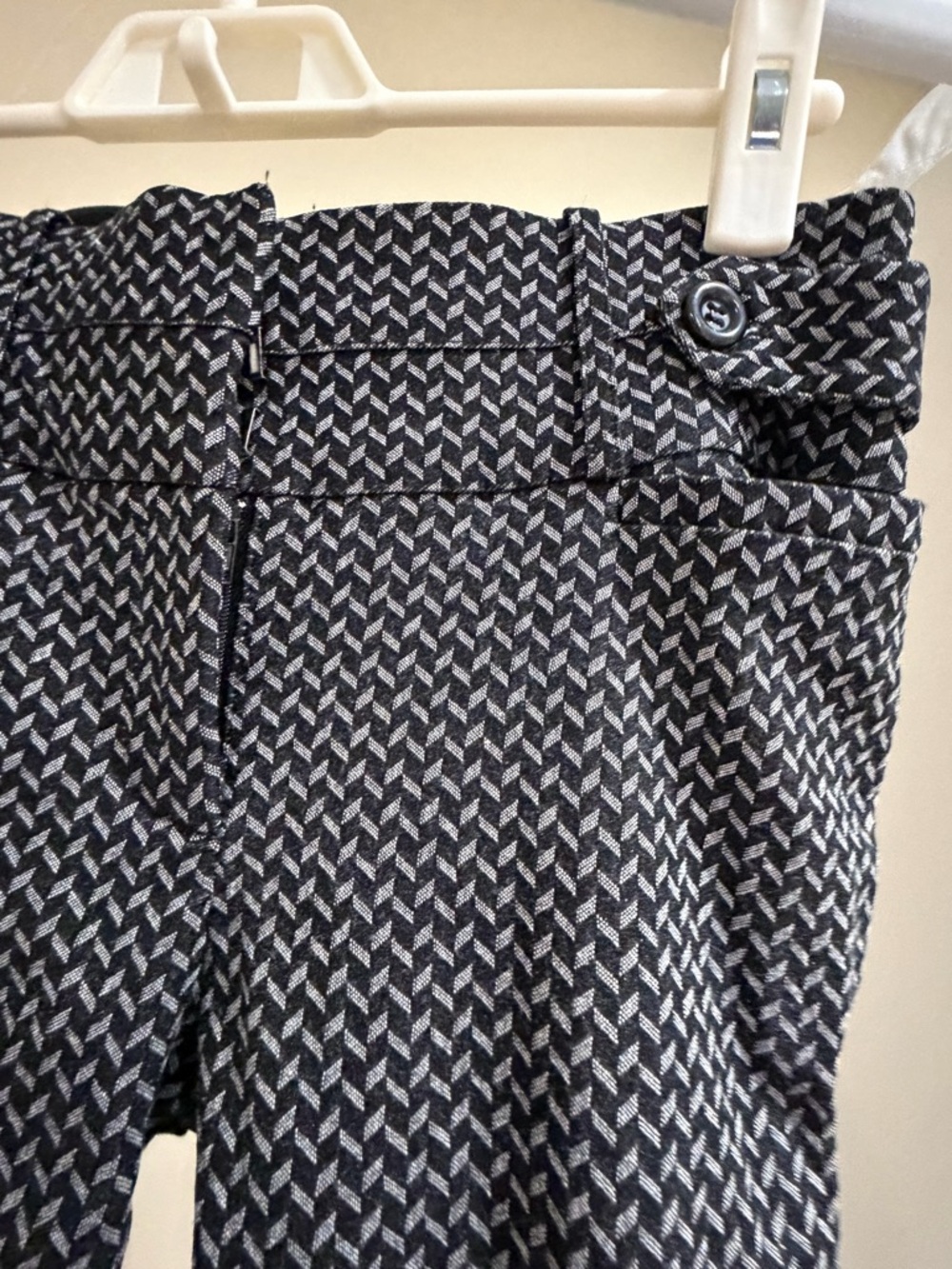 Candie's Black & White Chevron Knit Pants with High Waist Detail